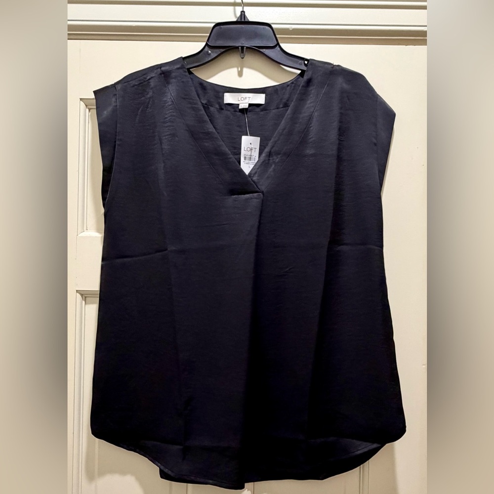 LOFT Black V-Neck Top